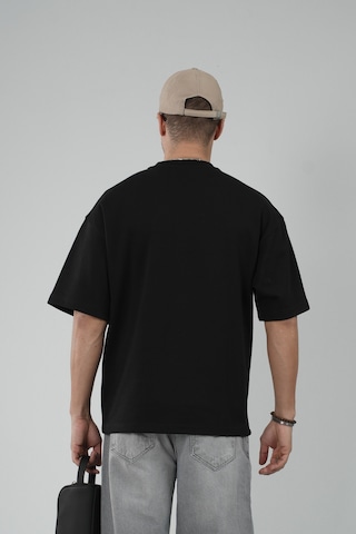 King-Brich Oversize Kalıp Effective Things Yazılı Basic Tişört Siyah