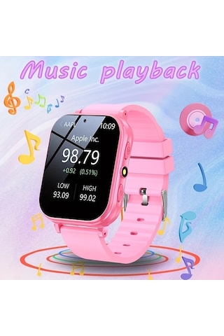 Trendooze Sunshine022 Çocuk Saati 240p Dokunmatik Ekran 240p Usb Şarj Eğitici Oyun Müzik Siyah Siyah