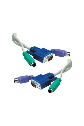 1.5 Metre 2x PS2 + 1x VGA Tüm Soketleri Erkek KVM Switch Kablosu