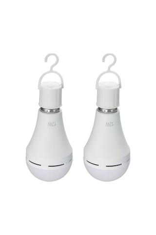 Qingmipy 2'li Set Şarj Edilebilir 12w Acil Durum Led Ampul - Kamp, Bahçe Ve Partiler İçin Taşınabilir Aydınlatma Çok Renkli