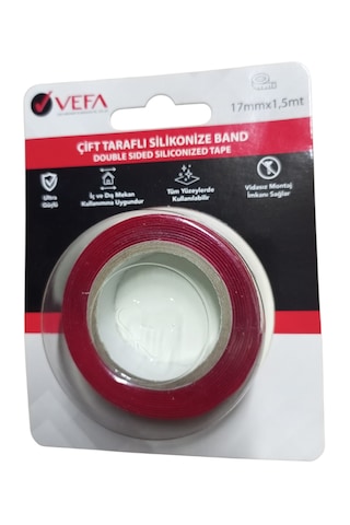 17mm 1.5mt Şeffaf Etli Çift Taraflı Silikon Bant