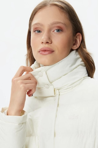 Lacoste Kapitone Syntetic Fill Jacket Dik Yaka Krem Kadın Mont Krem