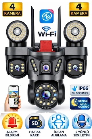 O-kam Pro Ok-231plus Premium 4 Lensli 12 Mp Wifi Ptz Güvenlik Kamerası