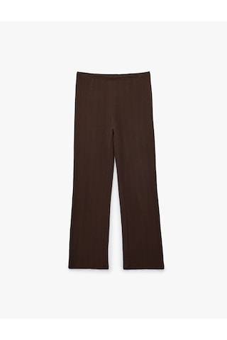 Koton Beli Lastikli Dokulu Uzun Pijama Altı Kahverengi 7wlk40111mk Kahve