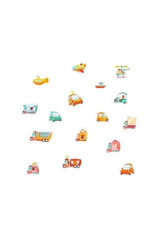 Araba Uçak Duvar Çıkartmaları Pvc Kendinden Yapışkanlı Anaokulu Yatak Odası Erkek Odası Dekorasyon Çıkartmaları Çıkarılabilir 98 70cm Şeffaf