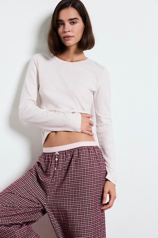 Defacto Regular Fit Bisiklet Yaka Uzun Kollu Üst Ekose Desenli Geniş Paça Alt Flanel Pijama Takımı H4398ax26aubr285 Bordo-br285