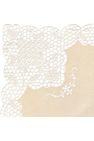 Keten.Dantel Angles.Kare Örtü.Runner Takım