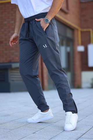 Erkek Gri Eşofman Altı Fermuarlı Paça Kaliteli Paraşüt Kumaş Gri