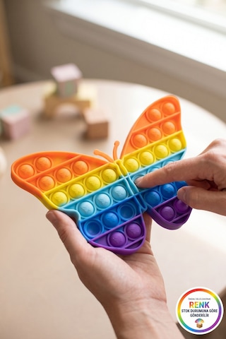Pop It Kelebek Duyusal Zeka Oyuncağı Kabarcık Patlatma Stres Rahatlatıcı Fidget Oyuncak