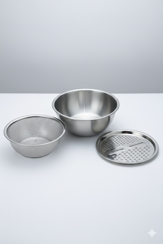 Emsan Steel Çok Amaçlı Süzgeç 3 Parça Çelik