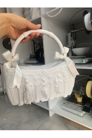 Tıgea Accessories Antik Dönem 3d Lux Kadın El Çanta Plastik Beyaz