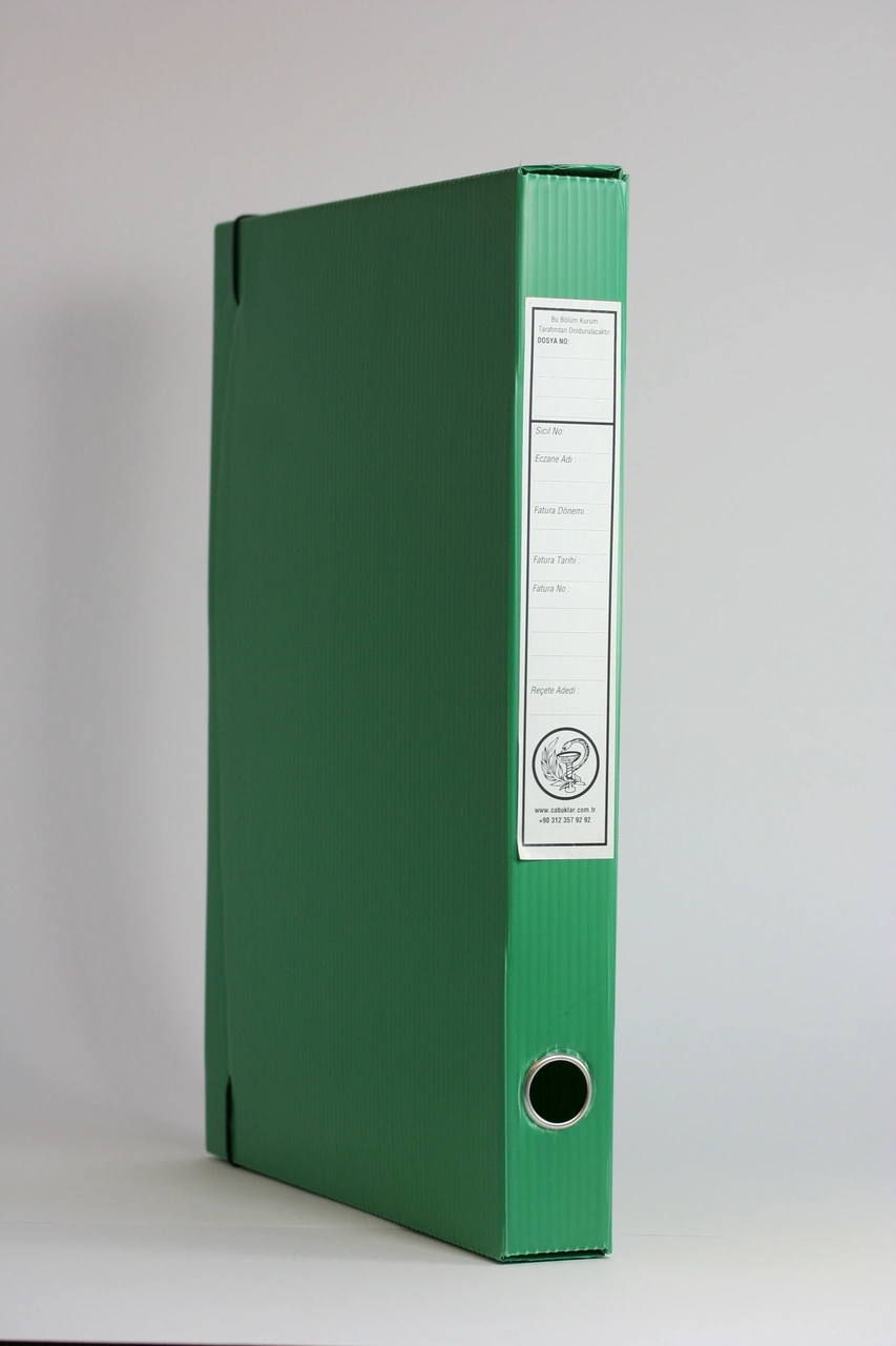 Eczane Sgk Reçete Kutusu Standart Boy Yeşil 29x4,5x40 Cm 1 Adet