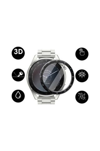 Watch 3 Pro Saat Ekran Koruyucu Tam Kaplar Ppma Pet Cam Siyah