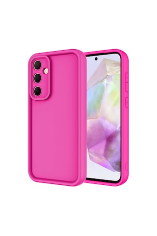 Galaxy Uyumlu A55 Kılıf Kamera Korumalı Zore Ananas Kapak Pembe Koyu