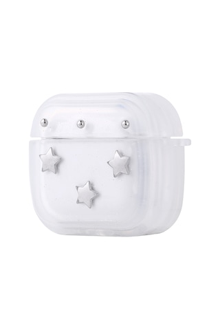 Apple Uyumlu AirPods 4 Airbag 44 Airbag Tasarımlı Simli Şeffaf Kutup Kılıf Lale