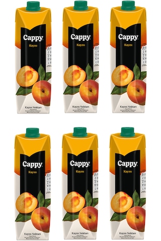 Cappy Kayısı Nektarı 1 Lt X 6 Adet