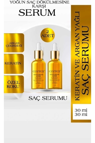 Cozyce Keratin ve Argan Yağlı Saç Bakım Serumu 2 x 30 ML