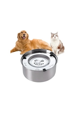 Jıalan 3l Paslanmaz Çelik Köpek Yüzen Kase, Hiçbir Dökülme