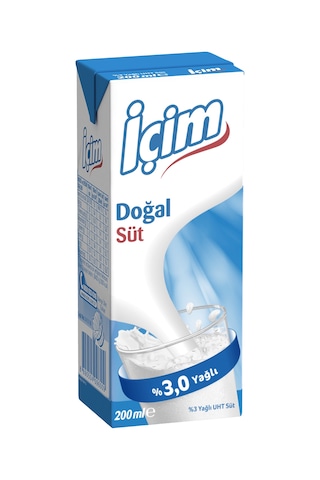 İçim Sade Yağlı Süt 200 Ml X 24 Adet