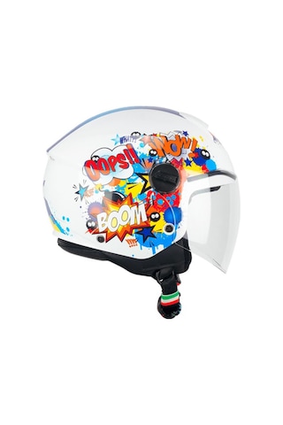 Cgm 261G Mini Comıcs Çocuk Kaskı Beyaz Mavi