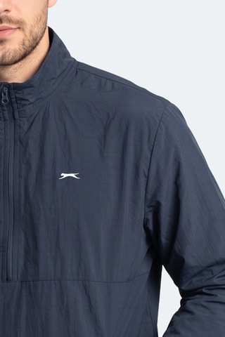 Slazenger Reckon Erkek Dik Yaka Fermuarlı Lacivert Yağmurluk