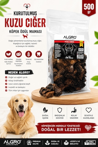 %100 Kuzu Ciğer Köpek Ödülü 500 Gr