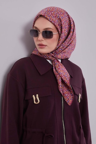 Levidor Mini Yazı Detayi Twill İpek Eşarp-0926 Pembe