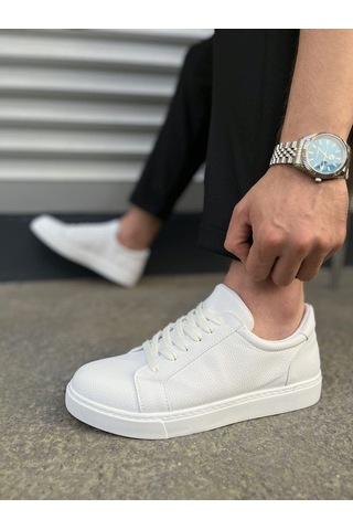 Aymood Jy165 Elite Bağcıklı Cilt Erkek Günlük Sneaker Ayakkabı Cbt - Beyaz
