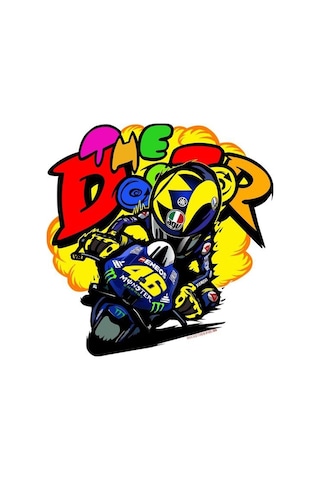 Valentino Rossi 13x13 Cm Motorsiklet Kask Laptop Ve Oto Sticker