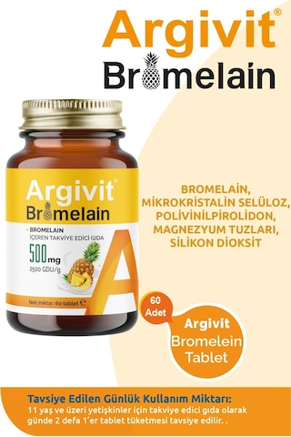 Argivit Bromelain 500 Mg 60 Tablet