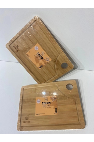 Zbern Dream Bamboo 2'li Premium Ekmeği Kesme Tahtası Renkli