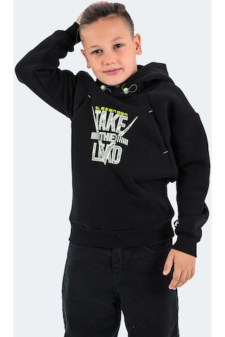 Slazenger DO IN Çocuk Kapüşonlu Siyah Sweatshirt