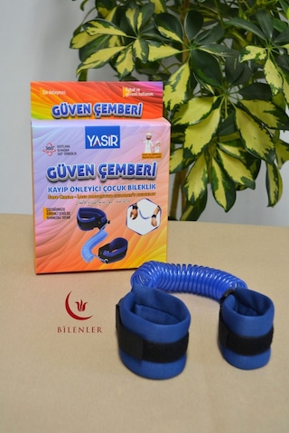 Hac Umre Kayıp Önleyici Güven Çemberi - Çocuk Güvenlik Bilekliği - Mavi
