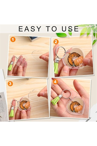 50 Takım Püsküllü Akrilik Fotoğraf Çerçevesi Anahtarlık