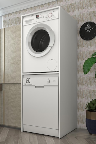 Kenzlife Membran Çamaşır-kurutma Makinesi Dolabı Kapaklı Jelena Gribyz 180 70 60 Mebran Kapak Suntalam Gövde Banyo Çift Katlı Arkalıksız Beyaz