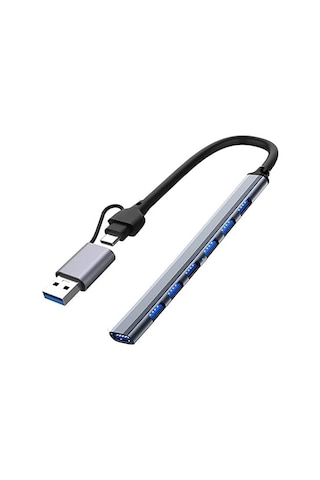 Type-c Usb 3.0 7 Portlu Hub Otg Çoğaltıcı Pc Telefon Bilgisayar Uyumlu Veri Aktarımı Mouse Klavye Ba