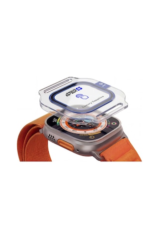Watch Ultra 49mm Uyumlu Mohseven İwatch Serisi Safir Akıllı Saat Temperli Cam Ekran Koruyucu Siyah