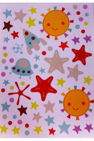 Sıa Duvar Süsü Sticker Uzaylı Desenli Pvc