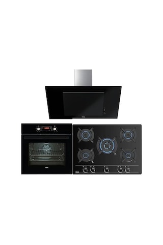 Teka Chef 10 HAK 629 BK + GBC 75030 KBC BK (E4) + DVT 98660 BK 90 CM Ankastre Set Siyah