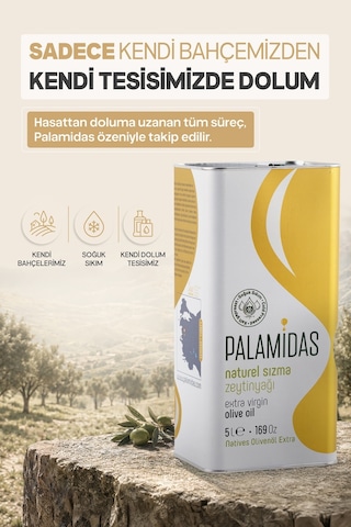 Palamidas Yeni Hasat Soğuk Sıkım Zeytinyağı Teneke 5 L