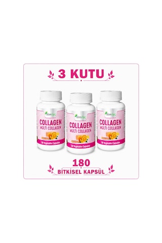 İlim Collagen Multi Collagen Takviye Edici Gıda 3 x 60 Bitkisel Kapsül