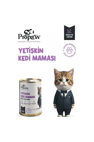 Propaw Tavuk Parça Etli Jöleli Premium Tahılsız Yetişkin Kedi Maması 415 G