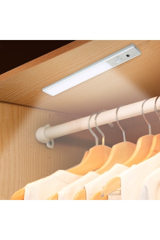 Hangfox 46 Led'li Akıllı Dolap Lambası - Pır Hareket Algılama, Elle Tarama, Sürekli Aydınlatma Modu, Manyetik Taban, Type C Şarj, 1500mah Pil, Beyaz Işık Beyaz