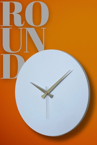 Round Model Metal Sıvama Akar Sessiz Mekanizmalı Duvar Saati 40 40 Cm Beyaz