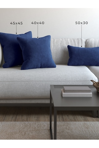 Br Demor Home Soft Series Gece Mavisi Kırlent, Yastık Kılıfı Gece Mavisi