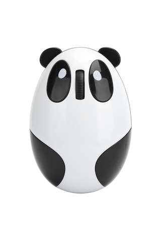 Lemestar Kablosuz Panda Desenli Optik Fare - Yenilenebilir Pil, 10m Menzil, 1200 Dpı, Usb Alıcı, 3 Tuşlu Beyaz-siyah