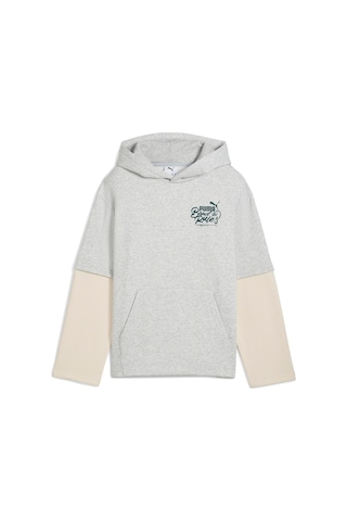 Puma Mid 90s Layered Çocuk Gri Kapüşonlu Sweatshirt Gri