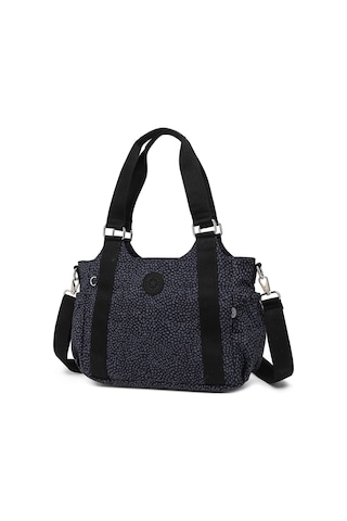 Smart Bags Günlük Orta Boy Su Geçirmez Krınkıl Kumaş Kadın Omuz Çantası Puantiye Siyah