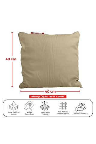 Xpermate Tv Battaniye Yastık Welsoft Battaniye 145x205 Bej