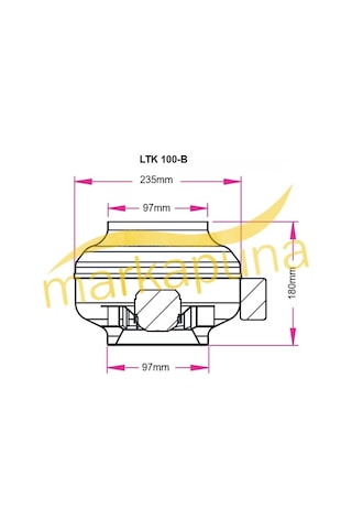 Fanex LKT 100-B Metal 10 CM 250 M³/H Debi Yuvarlak Kanal Fanı
